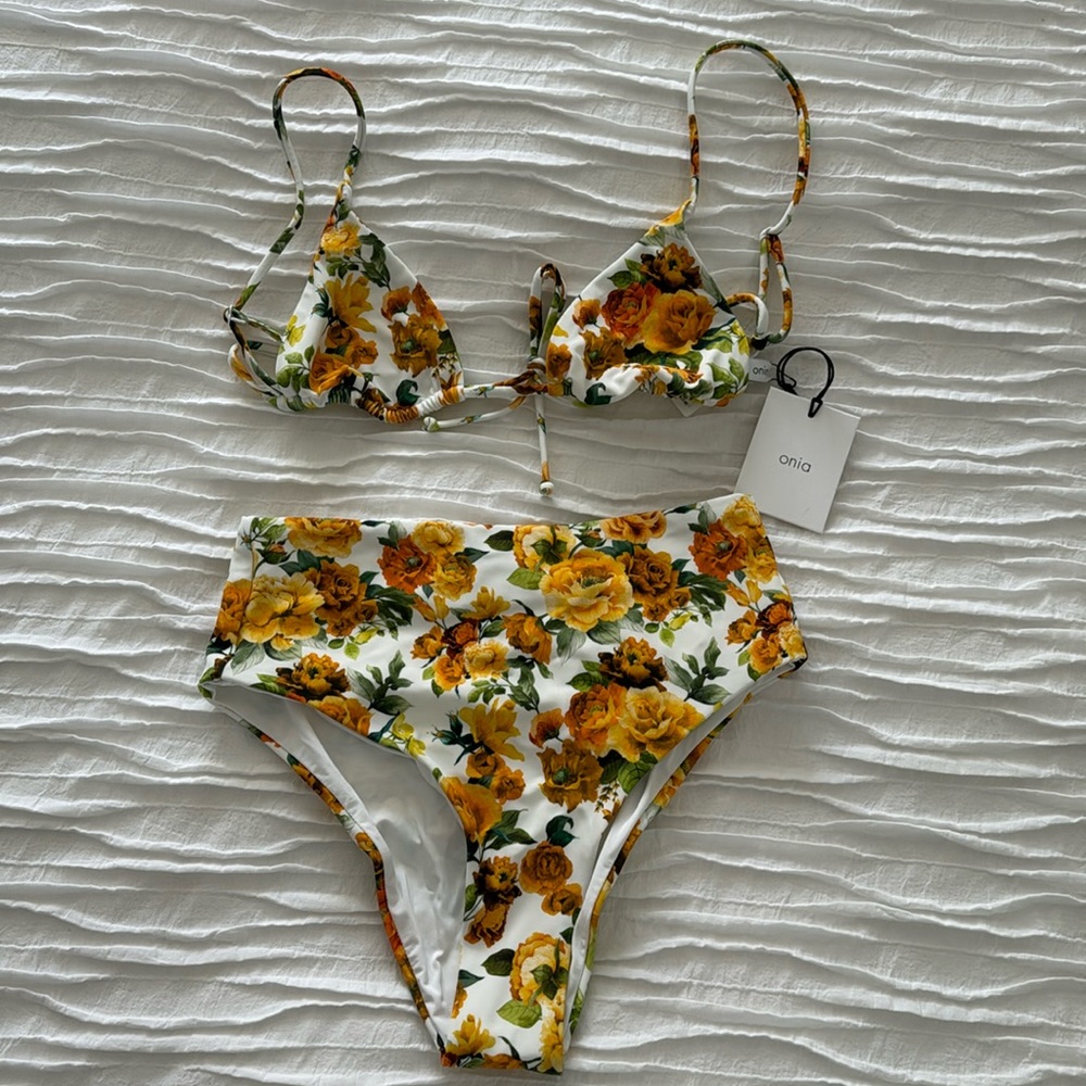 NWT Onia Eden Floral Alexa bikini Sabrina bikini size small